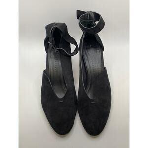 ZERO + MARIA CORNEJO Women's Black Leather Ankle Strap Heeled Sandals SZ 40(9)